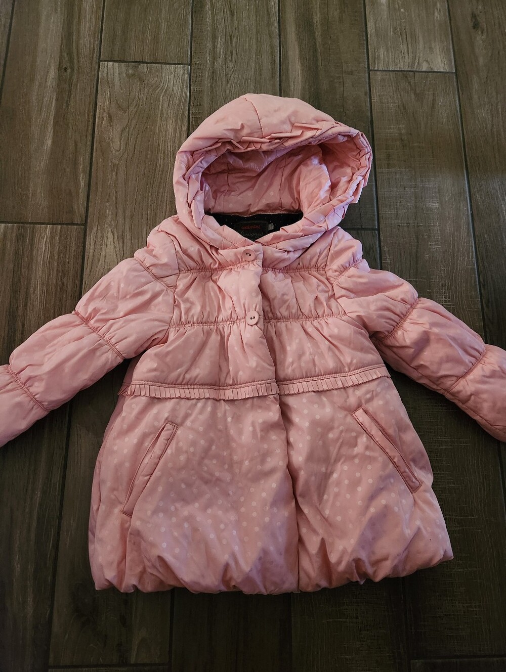 Girls' Pink Hooded Puffer Coat